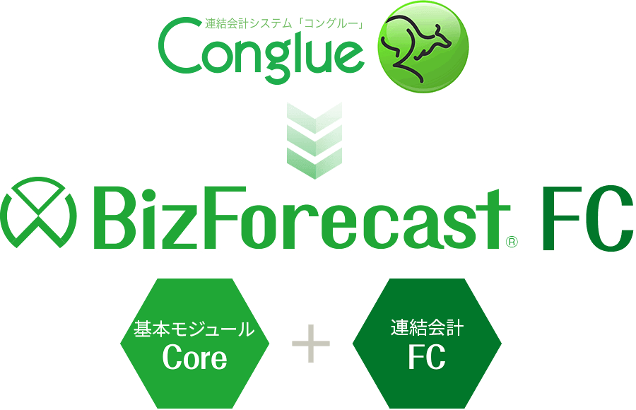 連結会計システム「Conglue(コングルー)」は「BizForecast FC」に変更になります